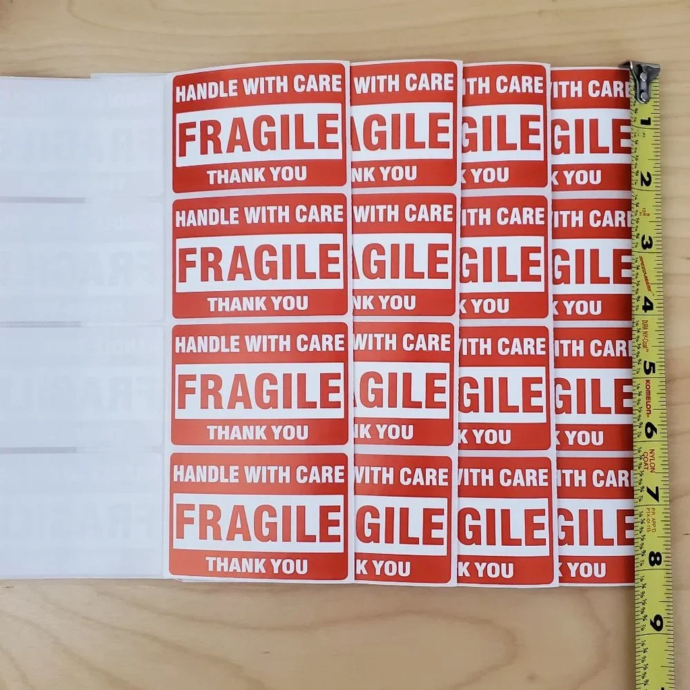 48 Large Fragile Handle With Care Stickers & Thank you Self Stick Labels 3